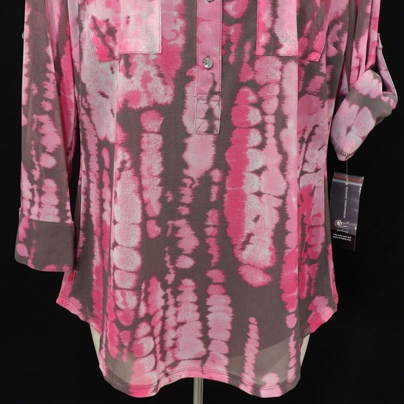 INC International Concepts Womens Tie Dye Mesh Shirt & Cami M Medium Pink NEW - Picture 4 of 11
